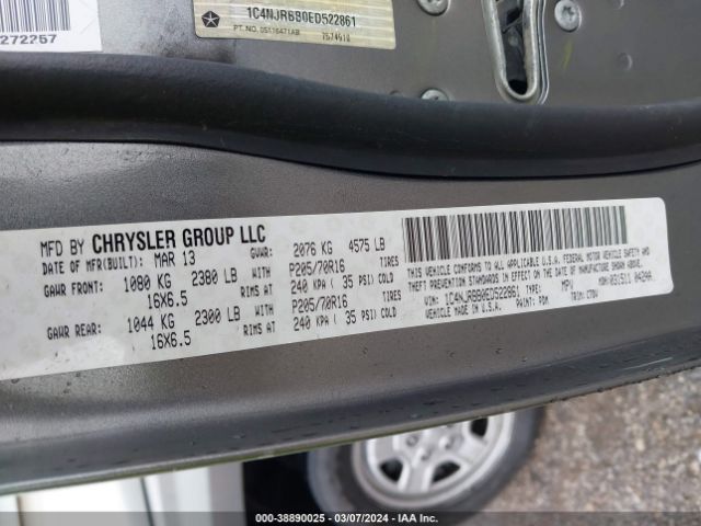 1C4NJRBB0ED522861 Jeep Patriot Sport