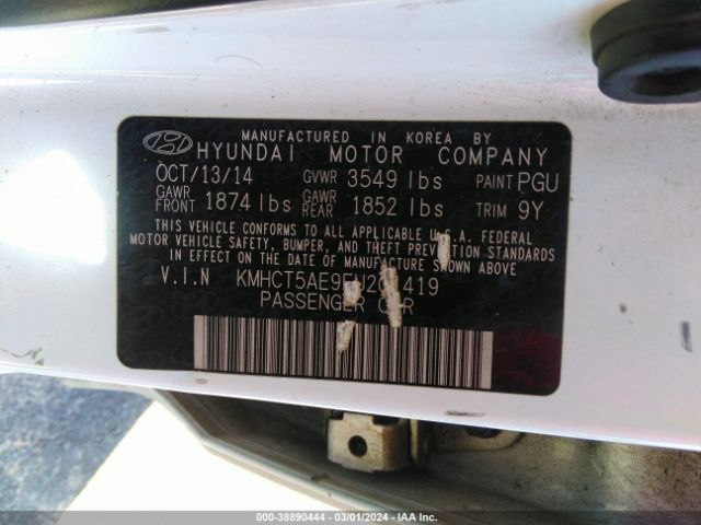 KMHCT5AE9FU201419 Hyundai ACCENT GS
