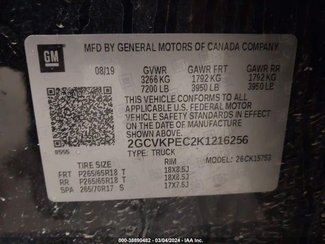 Chevrolet Silverado 1500 Ld Lt 2019 2GCVKPEC2K1216256 Image 9