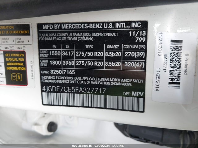 Mercedes-Benz Gl 450 4matic 2014 4JGDF7CE5EA327717 Image 9