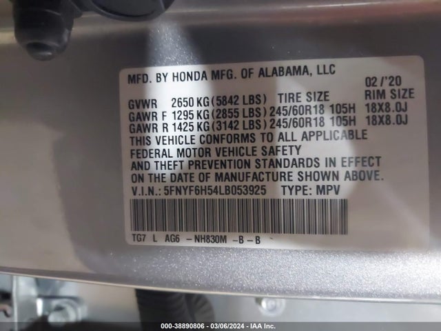 Honda Pilot Awd Ex-l 2020 5FNYF6H54LB053925 Image 9