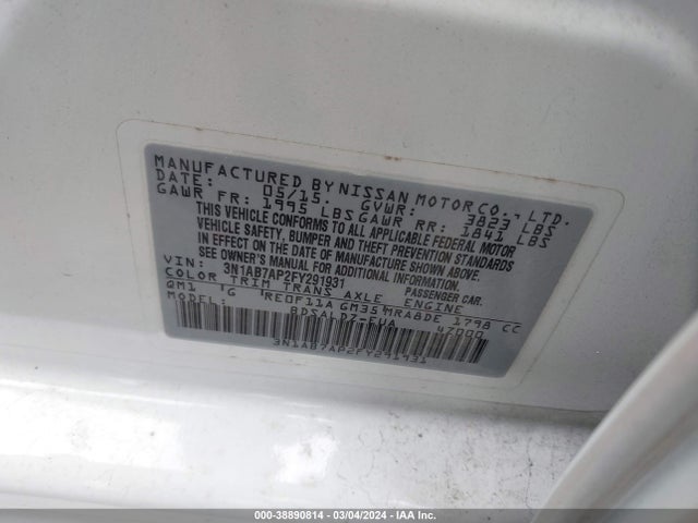 Nissan SENTRA SV 2015 3N1AB7AP2FY291931 Image 9