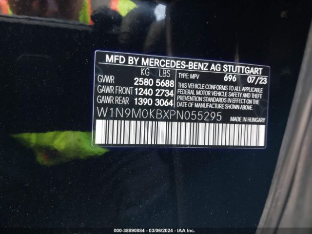 W1N9M0KBXPN055295 Mercedes-Benz Eqb 300 Suv 4matic