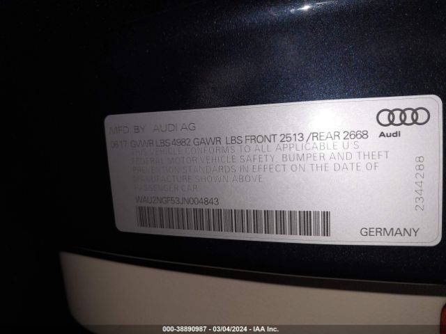 2018 AUDI A5 WAU2NGF53JN004843 Photo 8
