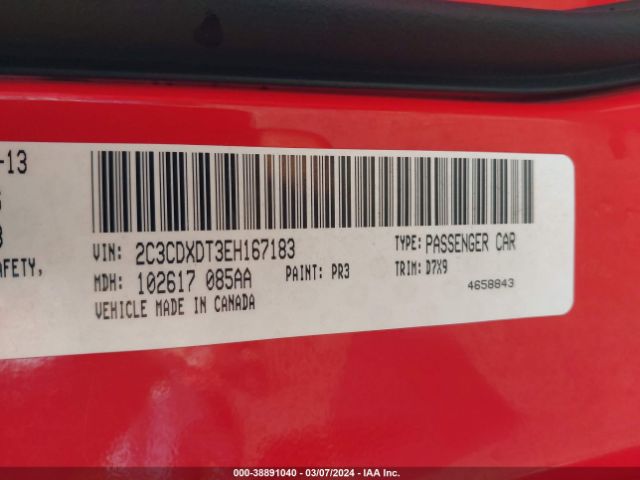 2C3CDXDT3EH167183 Dodge CHARGER R/T