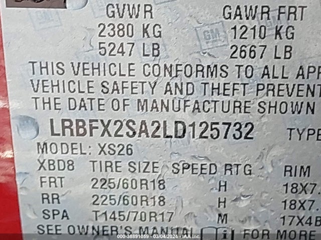Buick Envision Awd Essence 2020 LRBFX2SA2LD125732 Image 9