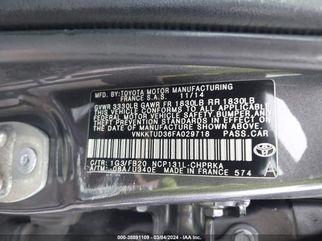 Toyota YARIS LE 2015 VNKKTUD36FA029718 Image 9