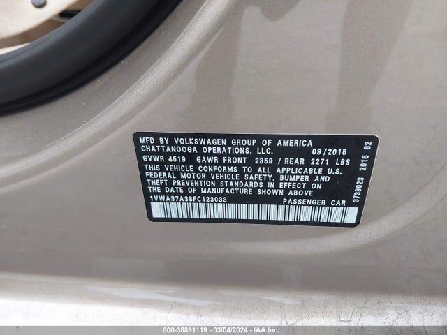 1VWAS7A38FC123033 Volkswagen Passat 1.8t Limited Edition