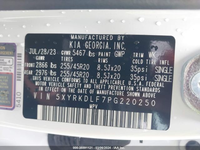 2023 KIA SORENTO 5XYRKDLF7PG220250 Photo 8