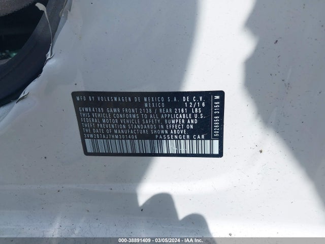 3VW2B7AJ7HM301406 Volkswagen Jetta 1.4t S