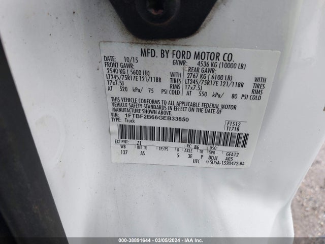 Ford F-250 Xl 2016 1FTBF2B66GEB33850 Image 9