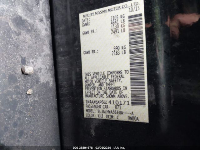 1N4AA6AP6GC410171 Nissan Maxima 3.5 Platinum