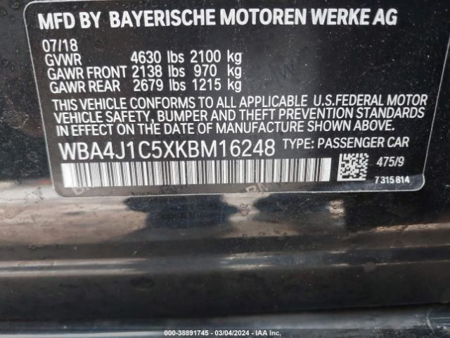 WBA4J1C5XKBM16248 BMW 430i Gran Coupe