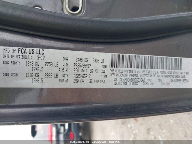 Dodge JOURNEY SE 2017 3C4PDCABXHT633642 Image 9