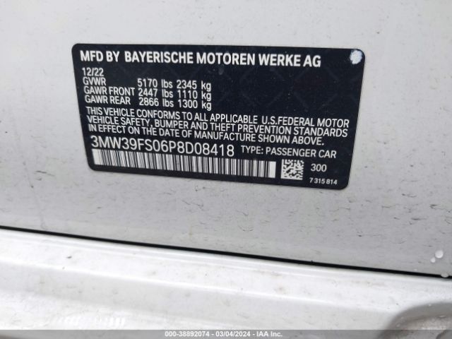 3MW39FS06P8D08418 BMW 3 Series 330e Xdrive