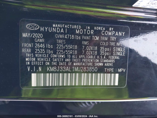 Hyundai Tucson Ultimate 2021 KM8J33AL1MU283850 Image 9