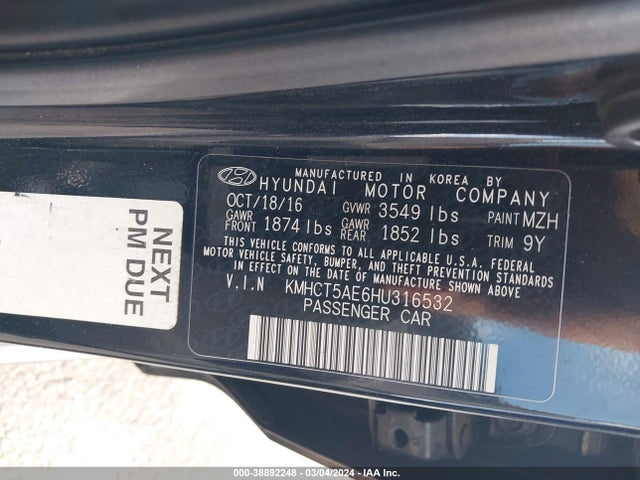 Hyundai ACCENT SE 2017 KMHCT5AE6HU316532 Image 9