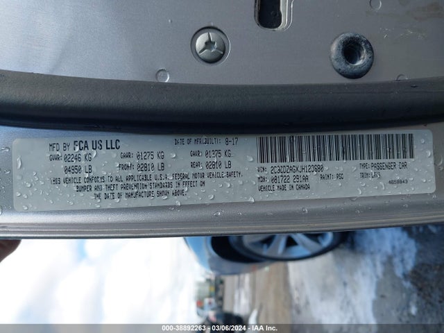 Dodge Challenger Sxt 2018 2C3CDZAGXJH123680 Image 9