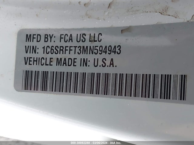 RAM 1500 Big Horn  4x4 5'7 Box 2021 1C6SRFFT3MN594943 Image 9