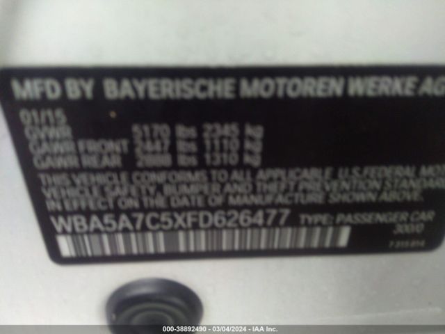 WBA5A7C5XFD626477 BMW 528i Xdrive