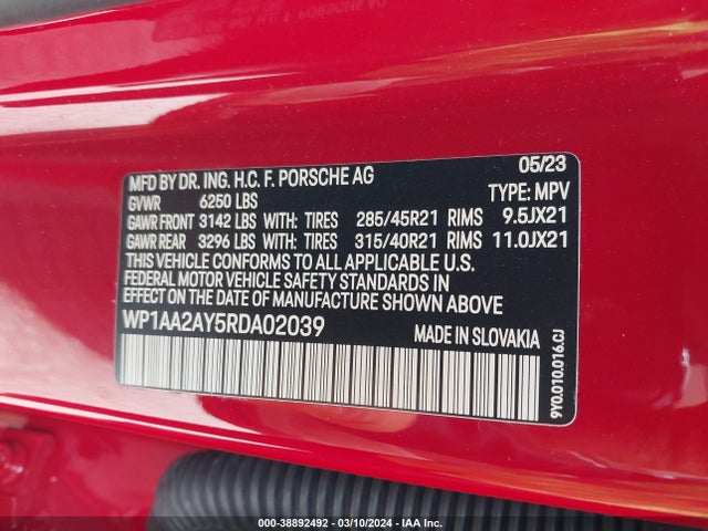 2024 PORSCHE CAYENNE WP1AA2AY5RDA02039 Photo 8