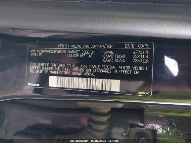YV140MAK2G1196255 Volvo S80 T5 Drive-e