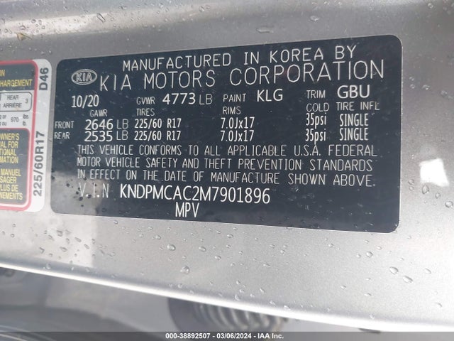 KIA Sportage Lx 2021 KNDPMCAC2M7901896 Image 9