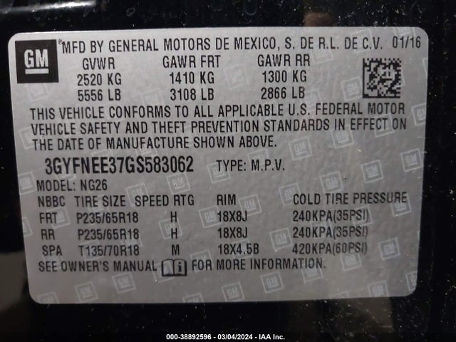 Cadillac Srx Luxury Collection 2016 3GYFNEE37GS583062 Image 9