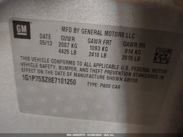 Chevrolet Cruze Diesel 2014 1G1P75SZ8E7101250 Image 9
