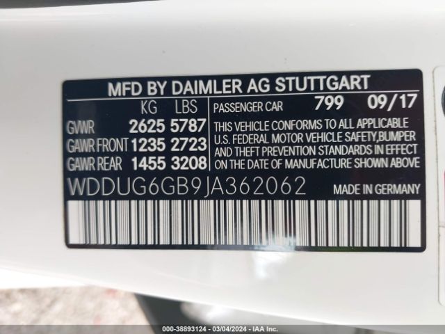WDDUG6GB9JA362062 Mercedes-Benz S 450 4matic