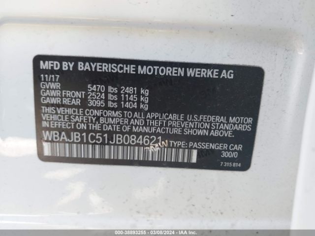 WBAJB1C51JB084621 BMW 530e Xdrive Iperformance