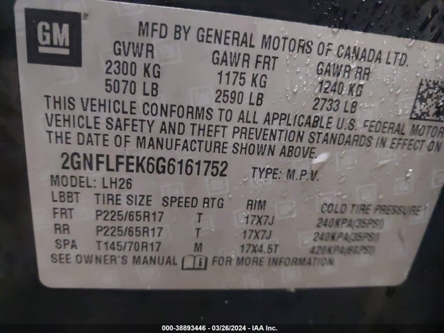 Chevrolet EQUINOX LT 2016 2GNFLFEK6G6161752 Image 9