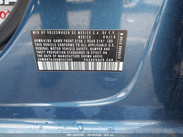 3VWD67AJ5GM237295 Volkswagen Jetta 1.4t Se