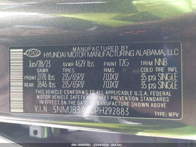 Hyundai TUCSON SEL 2023 5NMJB3AE0PH292883 Image 9