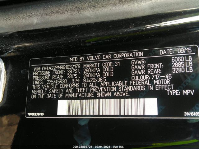 YV4A22PM8G1032179 Volvo XC90 T6