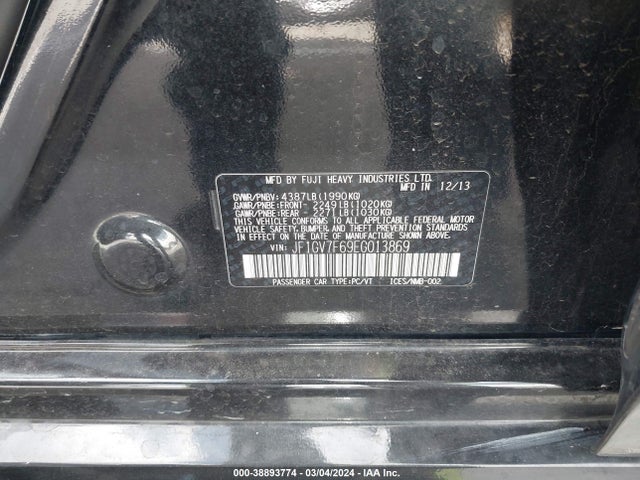 Subaru Impreza Wrx Premium 2014 JF1GV7F69EG013869 Image 9