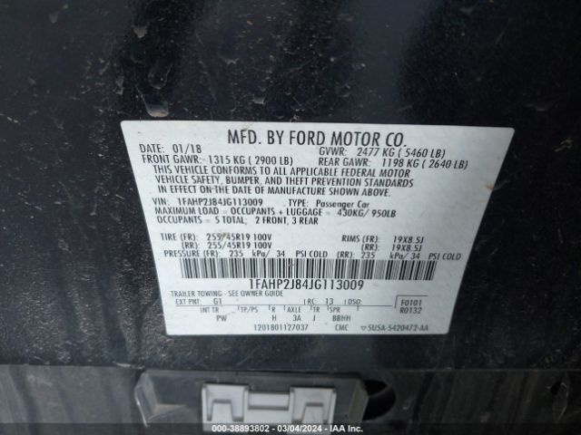 1FAHP2J84JG113009 Ford Taurus Limited