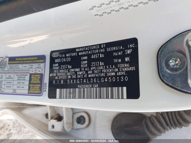 KIA Optima Se 2020 5XXGT4L36LG450130 Image 9