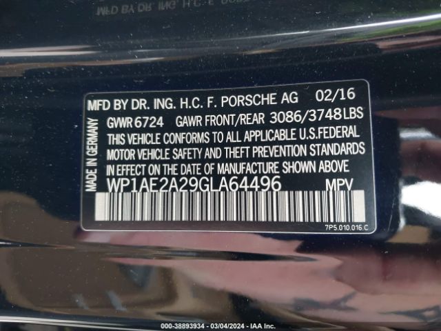 WP1AE2A29GLA64496 Porsche Cayenne E-hybrid S