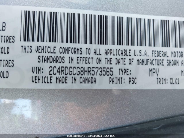 Dodge Grand Caravan Sxt 2017 2C4RDGCG8HR573565 Image 9
