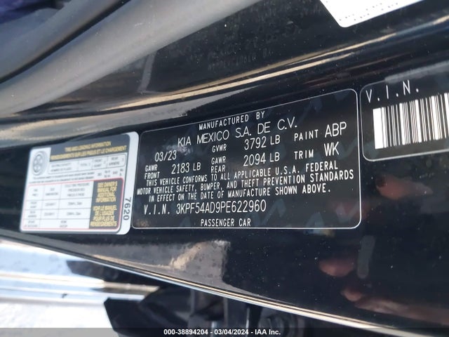 KIA Forte Gt-line 2023 3KPF54AD9PE622960 Image 9