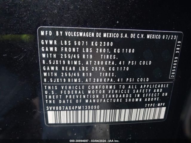 3VV8B7AX4PM139090 Volkswagen Tiguan 2.0t Se R-line Black
