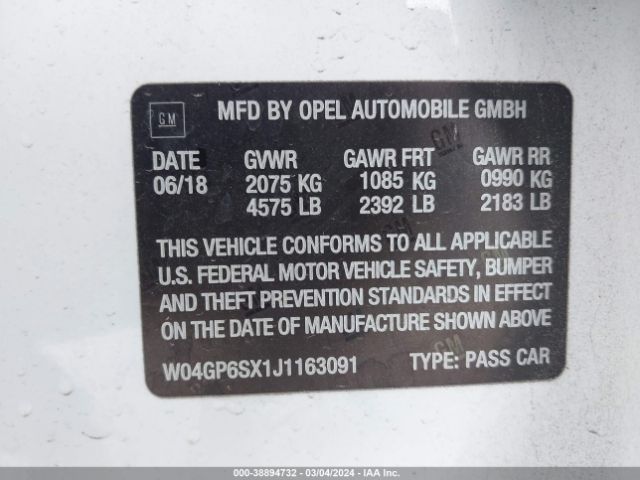 W04GP6SX1J1163091 Buick Regal Sportback Essence