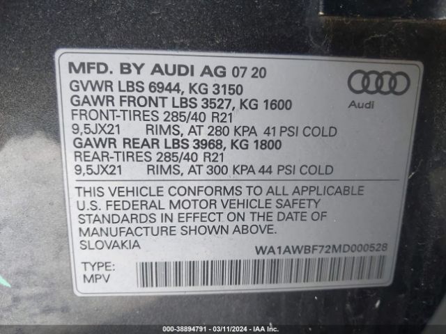 2021 AUDI SQ7 WA1AWBF72MD000528 Photo 8