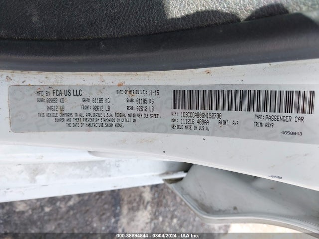 Chrysler 200 Limited 2016 1C3CCCAB0GN152738 Image 9