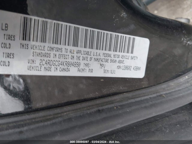 Dodge Grand Caravan Sxt 2019 2C4RDGCG4KR804890 Image 9