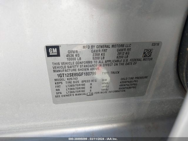 1GT12SE85GF180799 GMC Sierra 2500hd Sle