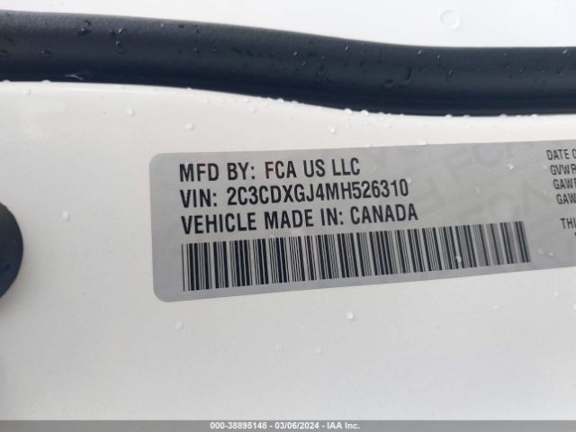2C3CDXGJ4MH526310 Dodge Charger Scat Pack Rwd