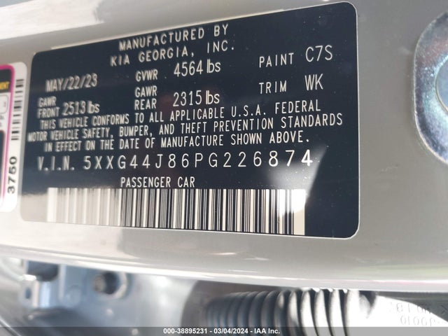 KIA K5 Gt 2023 5XXG44J86PG226874 Image 9