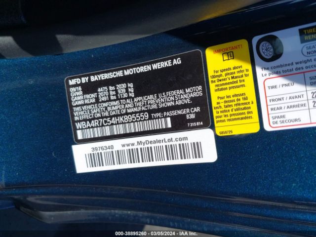 WBA4R7C54HK895559 BMW 430I